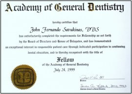 Academy of General Dentistry Fellow